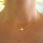 Small Sideways Cross Neckla..