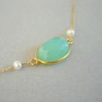 Chrysoprase and Pearl Neckl..