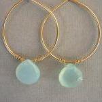 Aqua Chalcedony On Gold Fi..